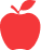 Red apple icon with a small leaf on top